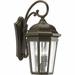 Lark Manor™ Florence-Graham 3 - Bulb 21.75" H Seeded Glass Outdoor Wall Lantern Aluminum/Glass/Metal in Brown | Wayfair