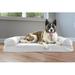 FurHaven Quilted Orthopedic Bolster Sofa Pet Bed Memory Foam/Metal in Gray | 8 H x 40 W x 32 D in | Wayfair 65501017