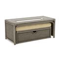 Braxton Culler Grand Water Point Coffee Table w/ Storage Rattan/Wicker/Glass in Gray | 21 H x 47 W x 23 D in | Wayfair 946-172/0216-53/STONEHEARTH