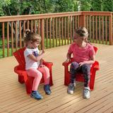 Zoomie Kids American Plastic Toy Adirondack Chair 2 Pack Blue Plastic in Red | 20.625 H x 15.375 W x 18.375 D in | Wayfair