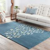 Blue/Gray 96 x 0.67 in Area Rug - Rosecliff Heights Farley Handmade Tufted Wool/Silk Area Rug Silk/Wool | 96 W x 0.67 D in | Wayfair COR01-8x8