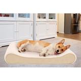 Archie & Oscar™ Karlin Ultra Plush Luxe Lounger Contour Dog Pillow Memory Foam in White/Brown | 8 H x 51 W x 36 D in | Wayfair