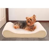 Archie & Oscar™ Karlin Ultra Plush Luxe Lounger Contour Dog Pillow Memory Foam in White/Brown | 5 H x 30 W x 20 D in | Wayfair
