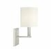Lark Manor™ Skipton 1 - Light Dimmable Armed Sconce Metal/Fabric in Gray | 11 H x 5 W x 6.5 D in | Wayfair 9E4E5E1F792F4E95912280D9858BC02D
