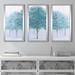 Red Barrel Studio® Peaceful Grove - 3 Piece Picture Frame Painting Plastic/Acrylic in Blue/Gray/Green | 52.5 H x 33.5 W x 1 D in | Wayfair