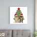 The Holiday Aisle® Christmas Des - Dog Trio Christmas Tree by Fab Funky - Wrapped Canvas Print Canvas in Green/Orange | Wayfair