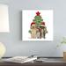 The Holiday Aisle® Christmas Des - Dog Trio Christmas Tree by Fab Funky - Wrapped Canvas Print Canvas in Green/Orange | Wayfair