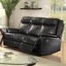 Glory Furniture Boston 76" Faux Leather Pillow Top Arm Reclining Sofa Faux Leather in Black | 40 H x 76 W x 65 D in | Wayfair G761A-RS