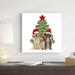 The Holiday Aisle® Christmas Des - Dog Trio Christmas Tree by Fab Funky - Wrapped Canvas Print Canvas in Green/Orange | Wayfair