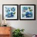 Wexford Home Flowering Blues I - 2 Piece Picture Frame Print Set Paper in Black/Blue/Green | 26.5 H x 53 W x 1.5 D in | Wayfair PF020-S3469-2S