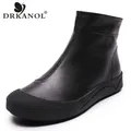 DRKANadvocate-Bottes plates en cuir de vache véritable pour femme chaussures chaudes souples et