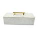 Large Creamy White 15-inch Marble Box with Brass Handle