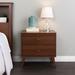 Prepac Milo Mid-Century Modern 2 Drawer Nightstand, Bedside Table, Contemporary Bedroom Furniture