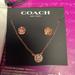 Coach Jewelry | Coach Rose Gold Necklace With Matching Earrings | Color: Gold | Size: 16”-18”