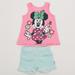 Disney Matching Sets | Disney Baby Girl’s Short Set Sz 12 Mos | Color: Green/Pink | Size: 12mb