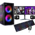 Veno Scorp ARGB GAMING PC or PC Set i5 240 SSD 500 HDD 8GB RAM 2GB GT730, PC Set with 2 X 19” Monitors Win 10 Wifi (Renewed)