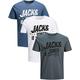 JACK & JONES Men's T-Shirt Set Regular Jack and Jones T-Shirt Men's Pack, Regular fit Mix 1, XXL