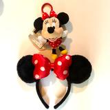 Disney Toys | Disney Two Piece Set-Stuffed Minnie Mouse & Ears | Color: Black/Red | Size: Osg