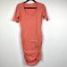 Athleta Dresses | Athleta S 1/2 Sleeve Ruched Side Dress Scoop Neck | Color: Pink/Red | Size: S