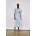 Zara Dresses | Nwt Zara Printed Shirt Dress | Color: Blue/White | Size: S