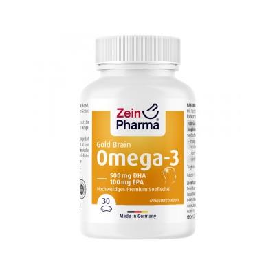 Zein Pharma - OMEGA-3 GOLD Gehirn DHA 500mg/EPA 100mg Softgelkap Mineralstoffe