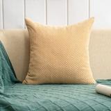 Latitude Run® Naohiko Square Pillow Cover & Insert Polyester/Polyfill blend in White/Brown | 18 H x 18 W x 5 D in | Wayfair