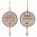 The Holiday Aisle® 2 Piece Wood Beaded Sign Holiday Shaped Ornament Set Wood in Brown/White, Size 13.75 H x 9.5 W x 0.75 D in | Wayfair