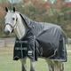 SmartPak Deluxe ErgoTech High Neck Turnout Sheet - 69 - Lite (0g) - Black w/ Charcoal & Warm Grey Trim & White Piping - Smartpak