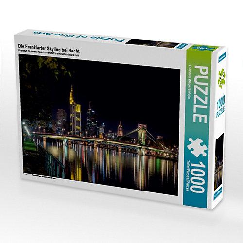 Puzzle Die Frankfurter Skyline bei Nacht Foto-Puzzle Bild von twfoto Puzzle