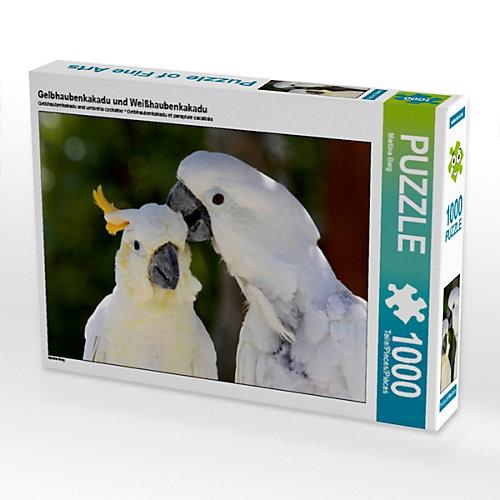Puzzle CALVENDO Puzzle Gelbhaubenkakadu und Weißhaubenkakadu - 1000 Teile Foto-Puzzle glückliche Stunden Kinder