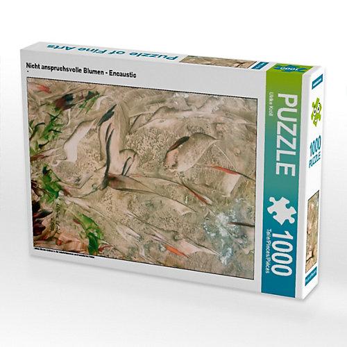 Puzzle CALVENDO Puzzle Nicht anspruchsvolle Blumen - Encaustic - 1000 Teile Foto-Puzzle glückliche Stunden Kinder