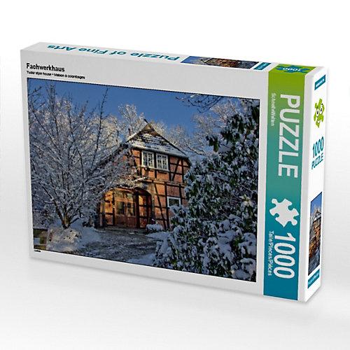 Puzzle CALVENDO Puzzle Fachwerkhaus - 1000 Teile Foto-Puzzle glückliche Stunden Kinder