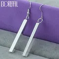 DOTEFFIL 925 argent Sterling pilier carré boucles d'oreilles goutte femmes fille/dame de mariage