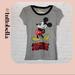 Disney Tops | Disney Shiny Mickey Mouse Ringer Tee Size M | Color: Black/Gray | Size: Mj