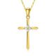 YDD 9ct Gold Cross Necklace for Women Real Gold Cross and Chain Ladies Cross Pendant Necklace Mothers Day Gifts for Mum Wife Girlfriend 16+1+1 inches (Cross 1)