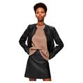 SELECTED FEMME Women's SLFIBI Leather Jacket B NOOS, Black, 10