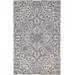 Natal Modern Minimalist Rug, Floral Geometric, Ivory/Navy, 8ft x 10ft Area Rug - Weave & Wander 869R8778IVYNVYF00