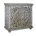 Bengal Manor Mango Wood Carved 2 Door Cabinet Gray - Crestview Collection CVFNR458