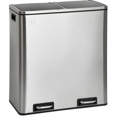 TM2X30 Treteimer 60 Liter Abfalleimer Küchen-Ordnung Silber - Svita Image