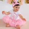 Ensemble de Vêtements pour Bébé Fille Barboteuse Jupe Tutu en Tulle Combinaison de Princesse