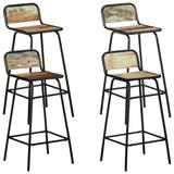 vidaXL Bar Chairs 4 pcs Solid Reclaimed Wood - 17.3" x 17.3" x 33.1"