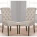 Rolled Back Button Tufted Design Beige Dining Chairs (Set Of 2)