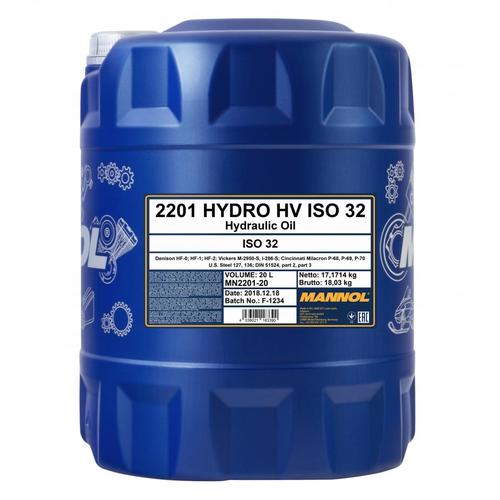 4x 20l Mannol Hydrauliköl Iso 32 Hydro Hv Paraffin-hydrauliköl