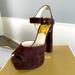 Michael Kors Shoes | Michael Kors London Open Toe Coffee Suede Heels | Color: Brown | Size: 8