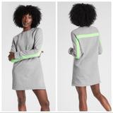 Athleta Dresses | Athleta Round Trip Gray Sweatshirt Dress Sz S | Color: Gray/Green | Size: S