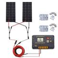 ECO-WORTHY 200W 12V Solarpanel Kit Off-Grid System: 2pcs 100W Monokristalline Solarmodule mit 30A LCD Laderegler + Solarkabel + Montageklammern für Wohnmobil, Camping