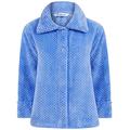 Slenderella Ladies 24"/61cm Soft Thick Light Blue Waffle Fleece Collared Button Up Bed Jacket Size Small 10 12