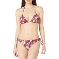 Emporio Armani Swimwear Women's Triangle Rem.Cups & Brazilian W/Bows Bikini Tropical Garden Set, Clay Flower Print, L