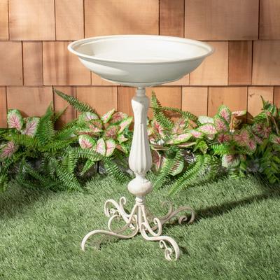 SAFAVIEH Outdoor Living Orian Victorian Scroll Iron Bird Bath - 19" W x 19" D x 27" H