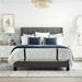 Queen Platform Bed With Tufted Headboard And Nailhead Trim Decoration